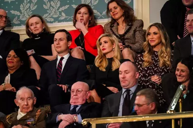 Jared Kushner, Ivanka et Lara Trumpau Capitole pour le discours sur l'état de l'union, le 5 février 2019.