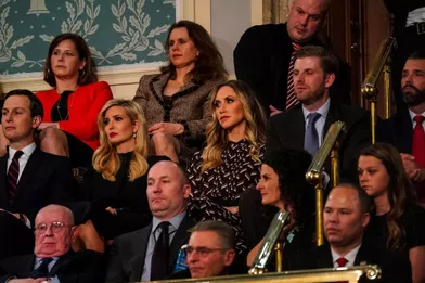 Jared Kushner, Ivanka Trump, Lara et Eric Trump au Capitole pour le discours sur l'état de l'union, le 5 février 2019.