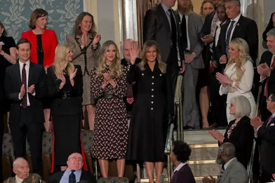 Jared Kushner, Ivanka, Lara, Melania, Tiffany et Eric Trumpau Capitole pour le discours sur l'état de l'union, le 5 février 2019.