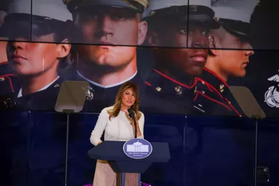 Melania Trump sur la base militaireAnacostia-Bolling de Washington, le 9 décembre 2019.