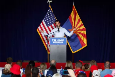 Donald Trump Jr en meeting à Scottsdale, dans l'Arizona, le 2 novembre 2020.
