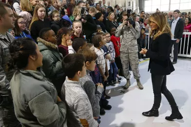 Melania Trump sur la base militaireLangley, en Virginie, le 12 décembre 2018.