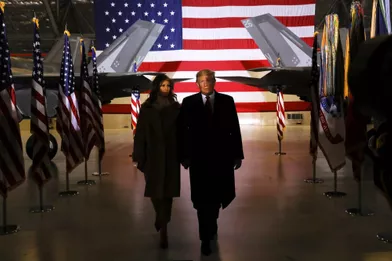 Donald et Melania Trumpsur la base militaire Andrews, le 20 décembre 2019.