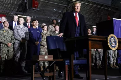 Donald Trumpsur la base militaire Andrews, le 20 décembre 2019.