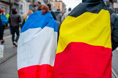 Manifestation de &quot;gilets jaunes&quot; à Bruxelles, en Belgique, le 22 décembre 2018.
