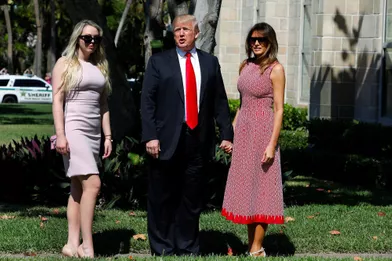 Tiffany, Donald et Melania Trump àBethesda-by-the-Sea, le 1er avril 2018.
