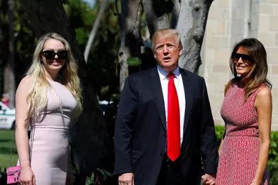 Tiffany, Donald et Melania Trump àBethesda-by-the-Sea, le 1er avril 2018.