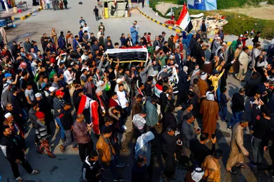 Funérailles d'un manifestant à Najaf, en Irak, le 30 novembre 2019.