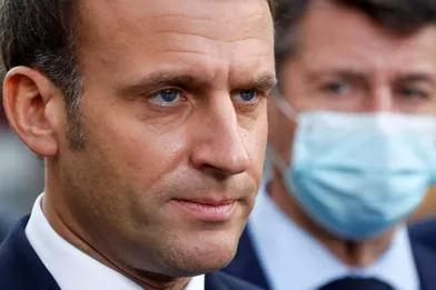 Le président de la République Emmanuel Macron à Nice.