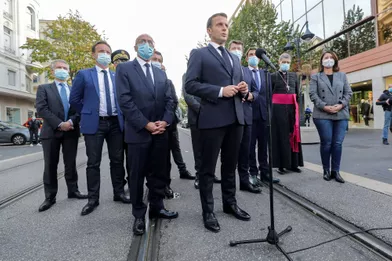 Le président de la République Emmanuel Macron à Nice.