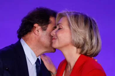 Christian Jacob et Valérie Pécresse au siège des Républicains à Paris, le 4 décembre 2021.
