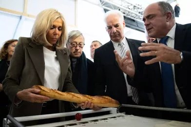 Brigitte Macrona assisté mercredi, aux côtés d'Alain Griset, à la remise des prix du concours national de la meilleure baguette de tradition française.