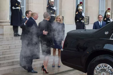Les sourires sont revenus. Après une discussion en tête à tête, suivie d'un déjeuner avec Brigitte et Melania, Emmanuel Macron et Donald Trump se sont quittés en début d'après-midi, avec une invitée, la fumée de la Cadillac du président américain.