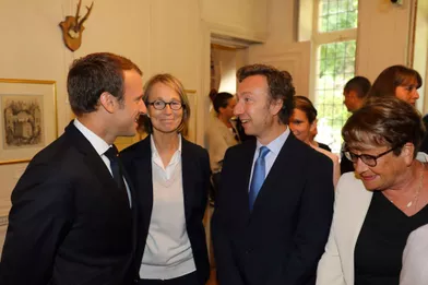 Stéphane Bern et Emmanuel Macron au château de Monte-Cristo, dans les Yvelines, le 16 septembre 2017.