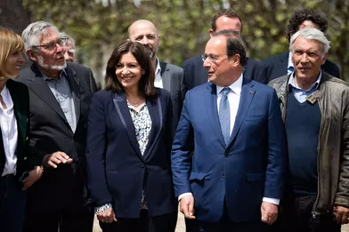 Anne Hidalgo et François Hollande, dimanche au Creusot.
