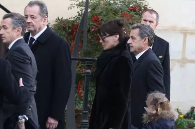 Nicolas Sarkozy aux côtés de son épouse Carla et de leur petite fille Giulia.