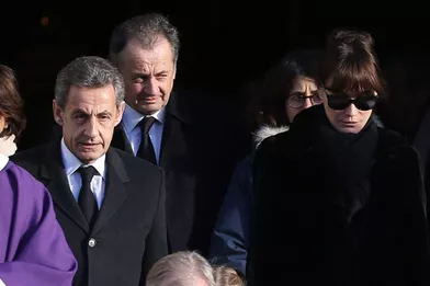 Nicols Sarkozy, son épouse Carla et son frère Guillaume.