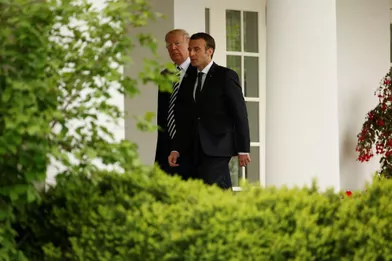 Donald Trump et Emmanuel Macron à la Maison-Blanche.