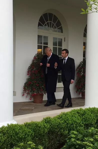 Donald Trump et Emmanuel Macron à la Maison-Blanche.