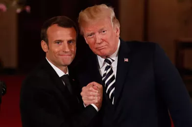 Emmanuel Macron et Donald Trump en conférence de presse.