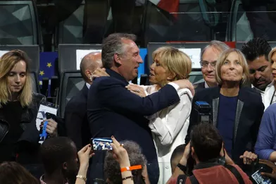 Brigitte Macron accueille François Bayrou et Marielle de Sarnez, à Bercy.