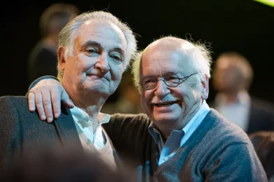  Jacques Attali et Erik Orsenna au meeting de Bercy.