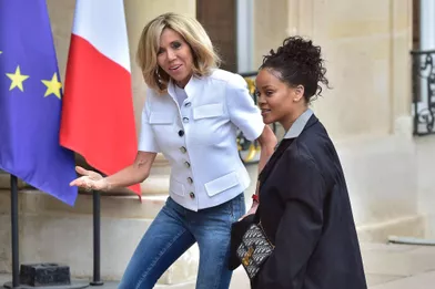 Brigitte Macron et Rihanna à l'Elysée mercredi