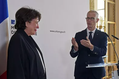 Roselyne Bachelot et Franck Riester au ministère de la Culture.