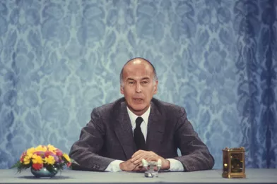 Valéry Giscard d'Estaing lors d'une allocution télévisée.