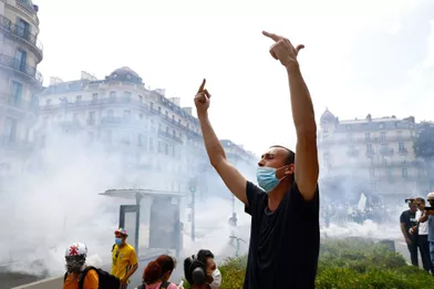 Echauffourées lors de la manifestation parisienne, samedi.