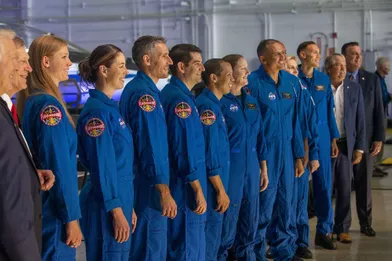 Lors de la présentation des nouveaux astronautes en formation de la Nasa,au centre spatial Johnson, à Houston (Texas), le 6 décembre 2021.
