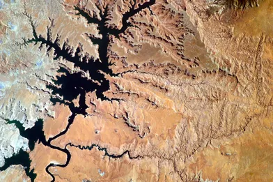 Le lac Powell (Etats-Unis), depuis l'ISS