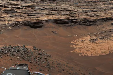 Détail de la surface rocailleuse de Mars
