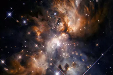 8 mars.Hubble présente &quot;AFGL 5180&quot;, une magnifique pépinière stellaire située dans la constellation des Gémeaux.