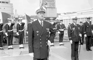 Le vice-amiral d’escadre à bord de la corvette «Georges Leygues », basée à Toulon, en juillet 1977.