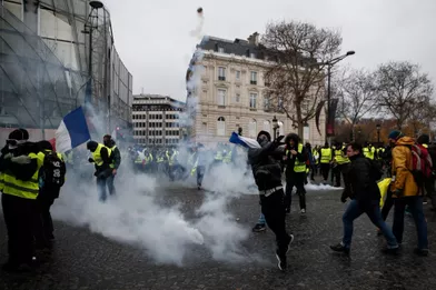 Violences en marge de la manifestation des Gilets Jaunes à Paris, le 8 décembre 2018.
