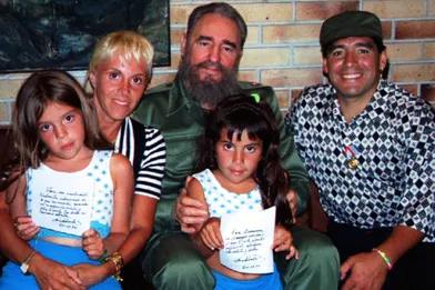 En famille à Cuba avec Fidel Castro en 2001.