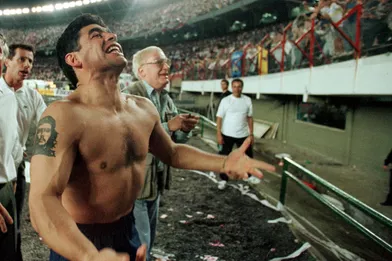 Diego Maradona alors avec le Boca Juniors en 1997.