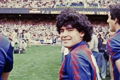 Photo prise lors de son arrivée au FC Barcelone en 1992.