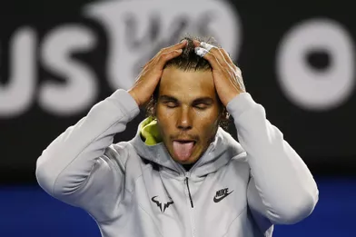 A Melbourne, lors de l'Open d'Australie, Rafael Nadal en oublierait presque caméras et photographes.