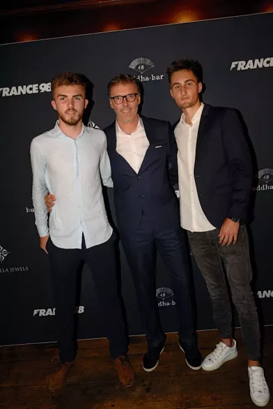 Laurent Blanc et ses fils Alex et Clément.