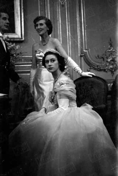 La princesse Margaret au bal donné en son honneur au Cercle Interallié à Paris, en novembre 1951.