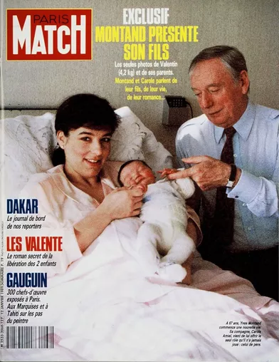 La naissance de Valentin en couverture de Paris Match n°2068, daté du 12 janvier 1989.
