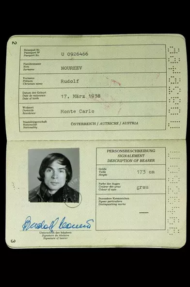 2ème passeport autrichien de Rudolf Noureev, 1989.