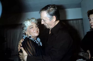 Yves Montand et Simone Signoret, à New York en mai 1982.