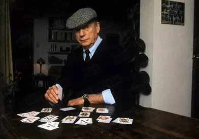 Yves Montand chez lui à Saint-Paul-de-Vence, en novembre 1988.
