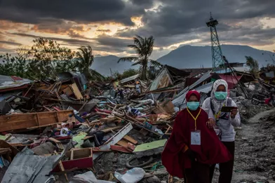 3ème prix dans la catégorie story news:Ulet Ifansasti - Les dévastations du séisme et du tsunami aux Célèbes en 2018.