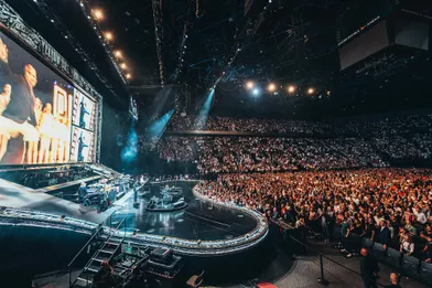 Elton John en concert à l'AccorHotels Arena de Paris, le 20 juin 2019.