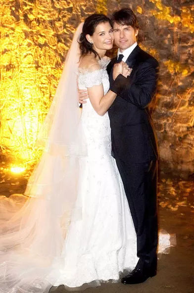 Tom Cruise et Katie Holmes le jour de leur mariage en novembre 2006 en Italie.