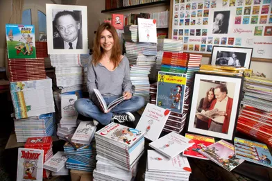 Paris, septembre 2009 :dans son bureau de la place des Vosges,la fille de Goscinny, Anne Goscinny, prend la pose à l'occasion de la sortie du film &quot;Le Petit Nicolas”.